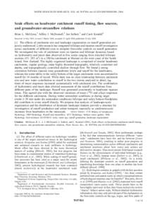 Scale effects on headwater catchment runoff timing, flow sources, and groundwater&hyphen;streamflow relations