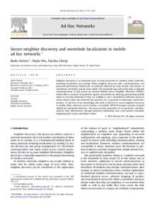 Ad Hoc Networks–1190  Contents lists available at SciVerse ScienceDirect Ad Hoc Networks journal homepage: www.elsevier.com/locate/adhoc