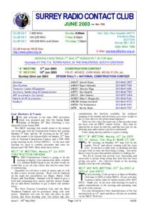 Epsom / Warlingham / RadCom / Field Day / 6-meter band / Ultra high frequency / Surrey / Amateur radio / Radio