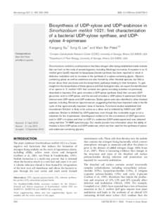 Carbohydrates / Coenzymes / Metabolism / Nucleotide sugar / Nucleotides / UDP-glucose 6-dehydrogenase / Chemistry / Biology / Carbohydrate chemistry