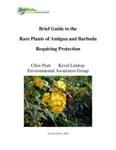 Brief Guide to the Rare Plants of Antigua and Barbuda Requiring Protection Chris Pratt Kevel Lindsay