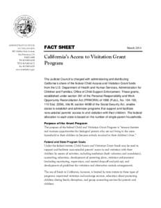 California’s Access to Visitation Grant Program Page 1 of 2 ADMINISTRATIVE OFFICE OF THE COURTS