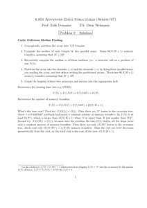 6.851 Advanced Data Structures (Spring’07) Prof. Erik Demaine TA: Oren Weimann  Problem 9 – Solution