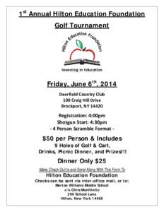 6th Annual Hilton Hockey Golf Tournament