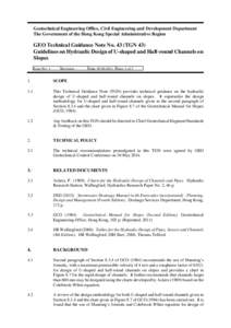 Geotechnical Engineering Office, Civil Engineering and Development Department The Government of the Hong Kong Special Administrative Region GEO Technical Guidance Note No. 43 (TGN 43) Guidelines on Hydraulic Design of U-