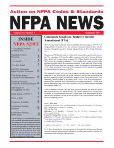 Volume 18 • Number 9  September 2014 INSIDE NFPA NEWS