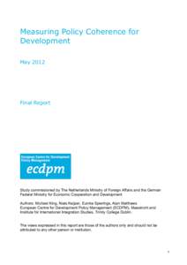 Measuring PCD report Volume 1