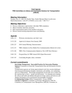 TRB Committee on Library and Information Science for Transportation (ABG40)