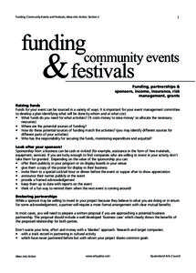 Funding Community Events and Festivals, Ideas into Action, Section 2  1 funding