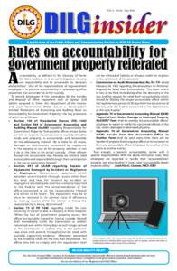 VOL.4 - NO.20 - MayA publication of the Public Affairs and Communication Service on DILG LG Sector News Rules on accountability for government property reiterated