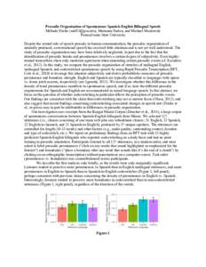 Prosodic Organization of Spontaneous Spanish-English Bilingual Speech Melinda Fricke (), Marianna Nadeu, and Michael Maslowski Pennsylvania State University Despite the central role of speech prosody in huma