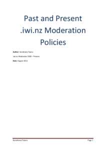Past and Present .iwi.nz Moderation Policies