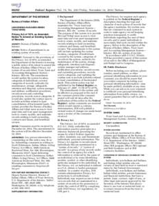 [removed]Federal Register / Vol. 79, No[removed]Friday, November 14, [removed]Notices I. Background  DEPARTMENT OF THE INTERIOR