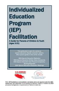 Individualized Education Program (IEP) Facilitation