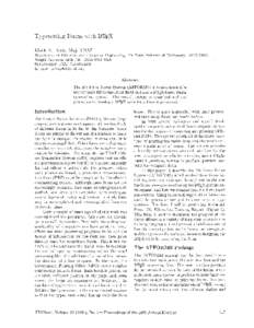 Typesetting Forms with I4mX Mark A. Roth, NIaj, USAF Department of Electrical and Computer Engineering, -4ir Force Institute of Technology, AFITIENG, Wright-Patterson AFB OH, [removed]USA[removed]; FAX: [removed]