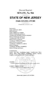 [Second Reprint]  SENATE, No. 966 STATE OF NEW JERSEY 216th LEGISLATURE