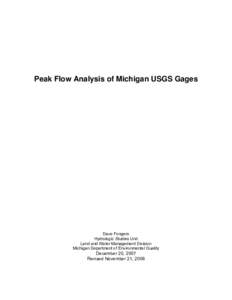 Peak flow analysis of USGS Michigan gages