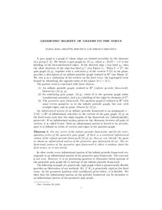 GEOMETRIC RIGIDITY OF GRAPHS ON THE TORUS ELISSA ROSS, BRIGITTE SERVATIUS AND HERMAN SERVATIUS A gain graph is a graph G whose edges are labeled invertibly by the elements of a group Γ [2]. We denote a gain graph by hG,