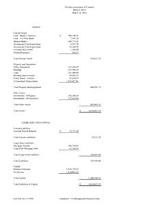 Nevada Association of Counties Balance Sheet March 31, 2014 ASSETS Current Assets