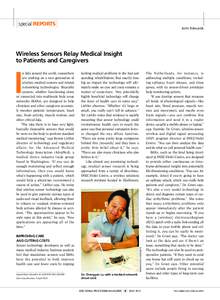 [special REPORTS]  John Edwards Wireless Sensors Relay Medical Insight to Patients and Caregivers