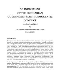 Politics of Hungary / Europe / Politics / Viktor Orbn / Anti-communism / Constitution of Hungary / National Assembly / Hungary / Democracy / Revolutions / Second Orbn Government / Hungarian migrant quota referendum