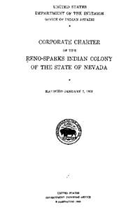 Corporate Charter of the Reno-Sparks Indian Colony of the State of Nevada