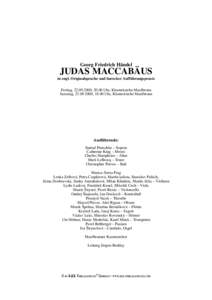 Georg Friedrich Händel  JUDAS MACCABÄUS