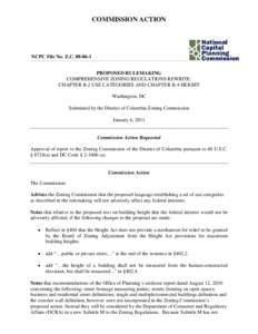 COMMISSION ACTION  NCPC File No. Z.C[removed]PROPOSED RULEMAKING COMPREHENSIVE ZONING REGULATIONS REWRITE: CHAPTER B-2 USE CATEGORIES AND CHAPTER B-4 HEIGHT