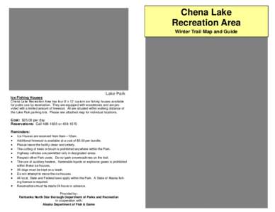 Chena Lake Recreation Area Winter Trail Map and Guide Lake Park Ice Fishing Houses