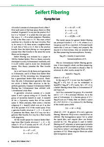 Asia Pacific Mathematics Newsletter  1 Seifert Seifert Fibering
