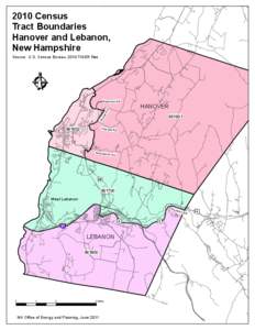 2010 Census Tract Boundaries Hanover and Lebanon, New Hampshire Source: U.S. Census Bureau, 2010 TIGER files