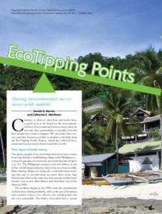 EcoTipping Points Copyright © 2009, National Science Teachers Association (NSTA). Reprinted with permission from The Science Teacher, Vol. 76, No. 7, October[removed]Sharing environmental success stories with students