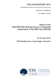 Report of the ICES/HELCOM Working Group on Integrated Assessments of the Baltic Sea (WGIAB)