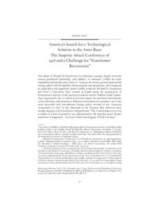  *  America’s Search for a Technological Solution to the Arms Race: The Surprise Attack Conference of  and a Challenge for “Eisenhower