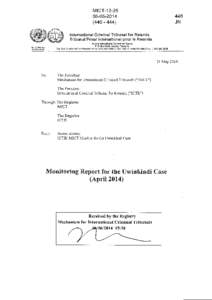 Monitoring Report for the Uwinkindi Case (April 2014)
