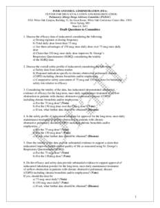 FOOD AND DRUG ADMINISTRATION (FDA) CENTER FOR DRUG EVALUATION AND RESEARCH (CDER) Pulmonary-Allergy Drugs Advisory Committee (PADAC) FDA White Oak Campus, Building 31, the Great Room, White Oak Conference Center (Rm. 150