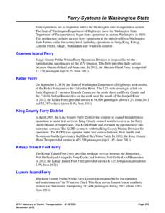 Ferry Systems in Washington State[removed]Summary of Public Transportation M 3079