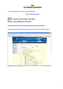 TGM LIETOŠANAS PAMĀCĪBA Visi Eurostat apkopotie dati ir pieejami Eurostat mājaslapā: http://ec.europa.eu/eurostat Sadaļās