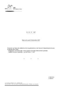 A V I S N° 1.627 ----------------------- Séance du jeudi 20 décembre 2007 ----------------------------------------------