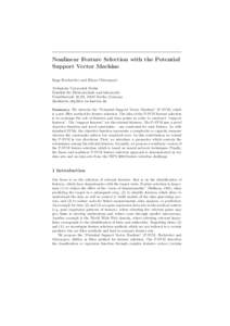 Support vector machines / Statistical classification / Feature selection / Sequential minimal optimization / Sepp Hochreiter / Vector space / Duality / Least squares support vector machine / Ranking SVM