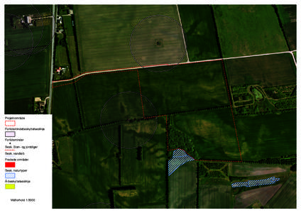 Projektområde  Fortidsmindebeskyttelseslinje Fortidsminder Besk. Sten- og jorddiger
