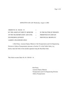 Page 1 of 8  EFFECTIVE 8:00 A.M. Wednesday, August 4, 2004 ORDER NO[removed]ROAD - 35