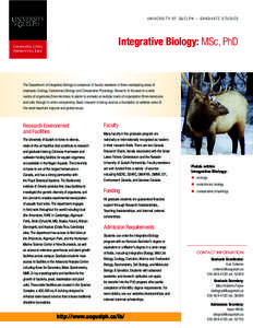 University of Guelph / Ecology / Physiology / Biology / Comparative physiology