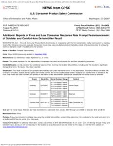 Dehumidifier / Product recall / GoldStar / Mechanical engineering / LG Electronics / Manufacturing / Magnetix / Technology / Bethesda /  Maryland / U.S. Consumer Product Safety Commission