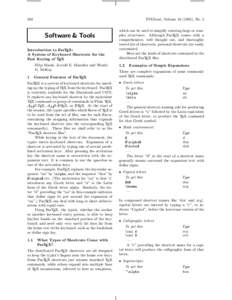 358  TUGboat, Volume[removed]), No. 4 Software & Tools Introduction to FasTEX: