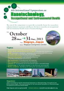 6th International Symposium on  Nanotechnology, Occupational and Environmental Health
