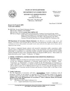 Auctioneering / Outsourcing / Request for proposal / New Hampshire Department of Corrections / Proposal / Department of Corrections / Audit / Northern New Hampshire Correctional Facility / Business / Sales / Procurement