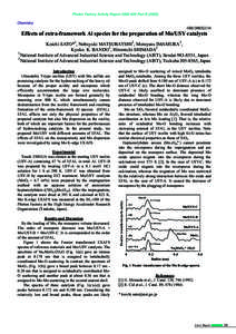Photon Factory Activity Report 2002 #20 Part BChemistry 10B/2002G134  Effects of extra-framework Al species for the preparation of Mo/USY catalysts