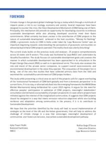 FOREWORD Climate change is the greatest global challenge facing us today which through a multitude of impacts poses a risk to our ecology, economy and society. Several responses have been designed to counter the crisis; 