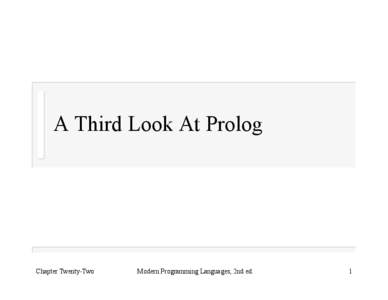 Prolog / Programming language / Conditional / Logic programming / Prolog syntax and semantics / Programming language theory / Software engineering / Computing